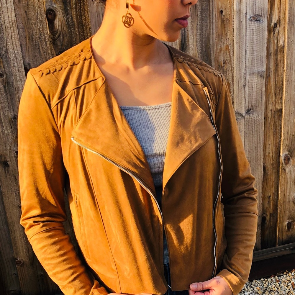 BB DAKOTA Women's Faux Suede Moto Jacket sz M